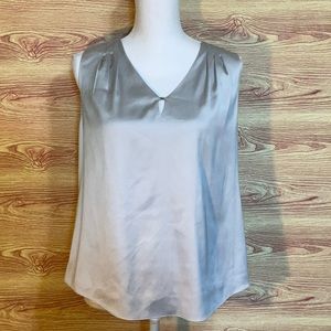 White House/Black Market Grey silky Sleeveless Blouse size S